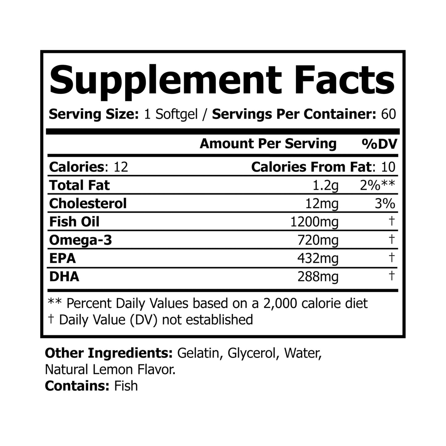 Omega 3 Fish Oil Supplement